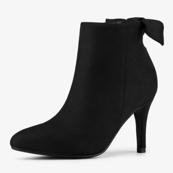 Allegra K Shoes - Allegra K Black Ankle Booties with Pointed Toe and High Heel